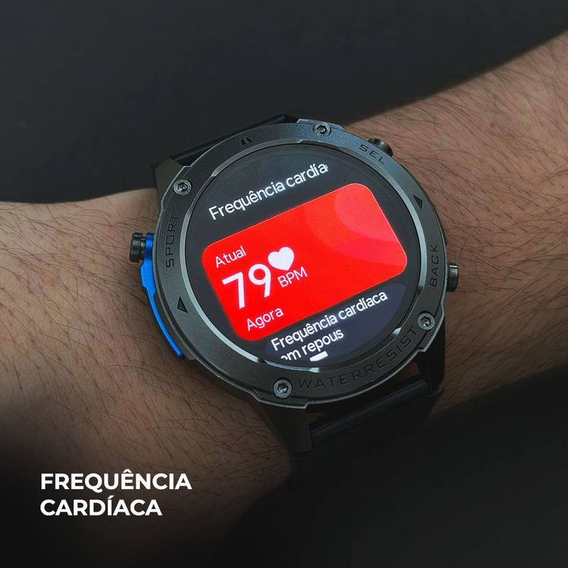 Smartwatch Brave Wearzone – Resistência Militar/5ATM Aprova de água do mar/ GPS Duplo e 170 Modos Esportivos