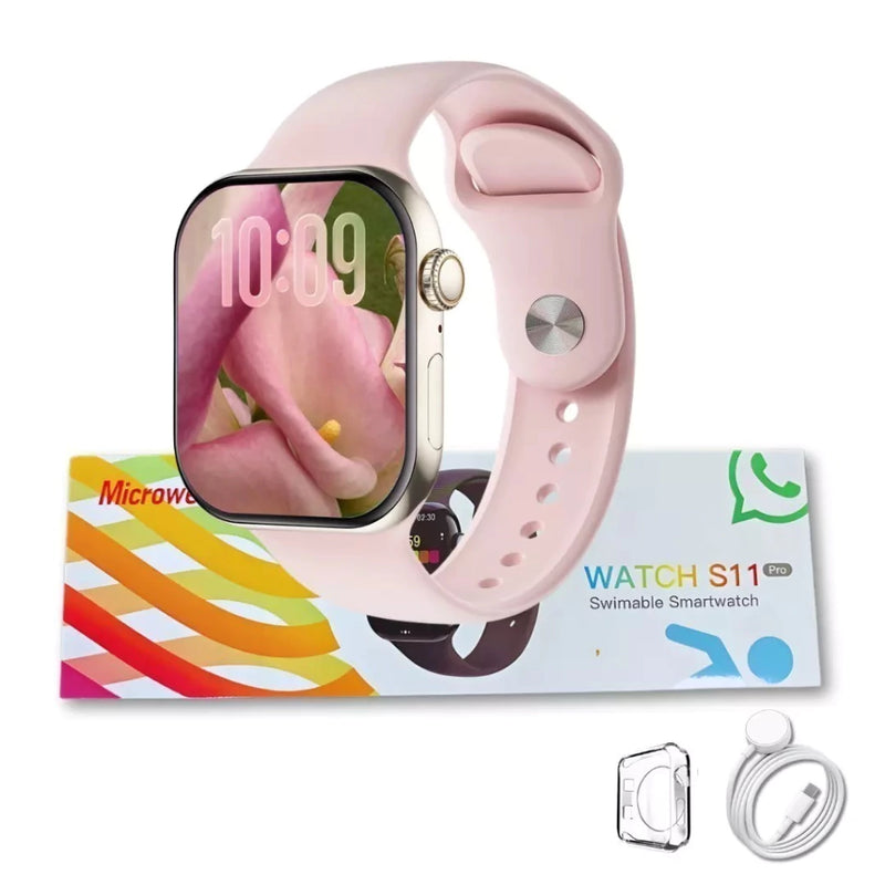 Smartwatch Microwear S11 Pro Série 11 AMOLED 2,02” – 2GB, WhatsApp no Pulso, IA Integrada e Monitor de Saúde Completo