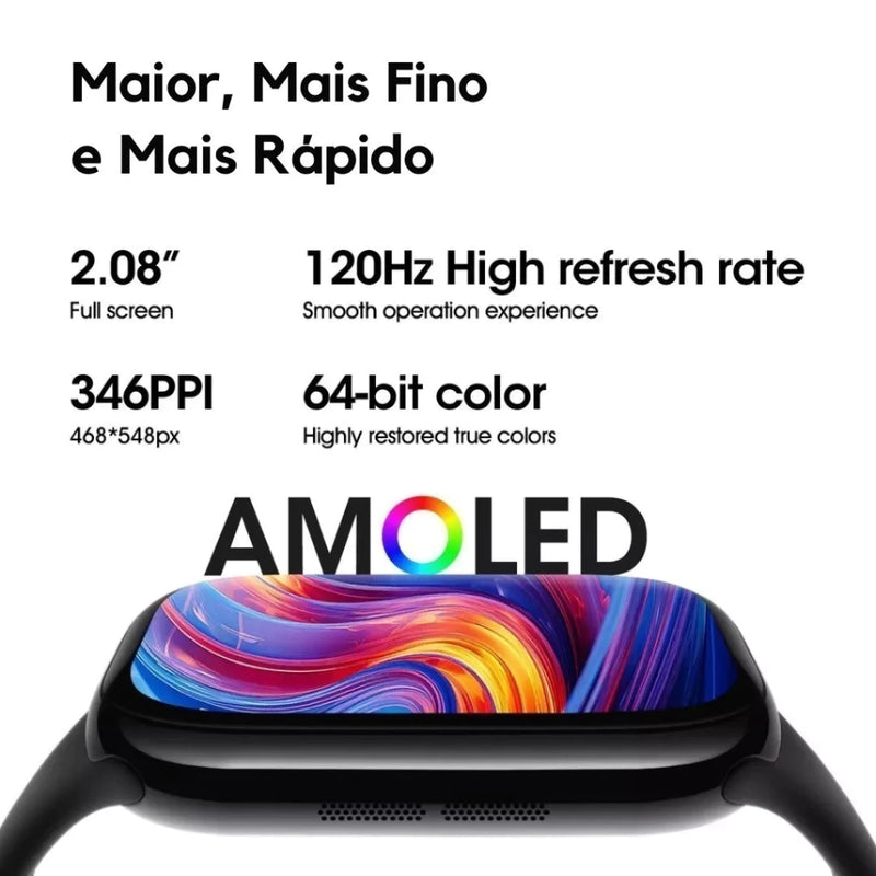 Smartwatch Microwear S11 Pro Série 11 AMOLED 2,02” – 2GB, WhatsApp no Pulso, IA Integrada e Monitor de Saúde Completo