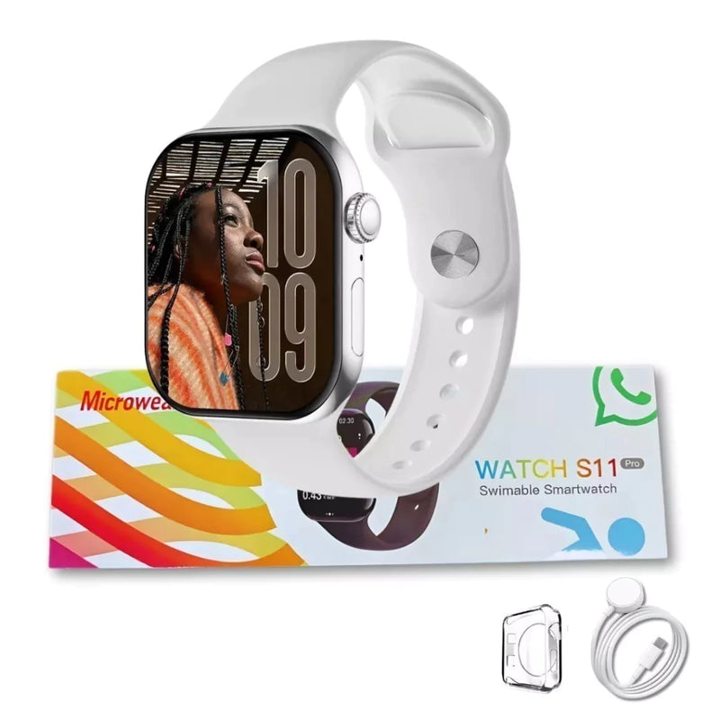 Smartwatch Microwear S11 Pro Série 11 AMOLED 2,02” – 2GB, WhatsApp no Pulso, IA Integrada e Monitor de Saúde Completo
